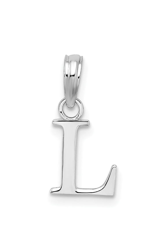 Sterling Silver Initial L Pendant Necklace for Women or Unisex, Polished Block Letter Charm, Personalized Identity Monogram Jewelry, Minimalist Style for Everyday Wear
