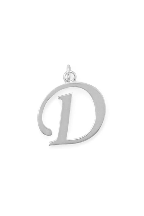 Sterling Silver Initial Letter D Pendant