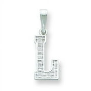 FINDINGKING Sterling Silver Initial Letter L Charm Pendant Jewelry
