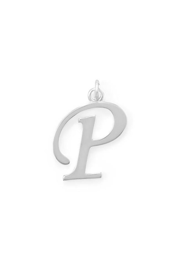 Sterling Silver Initial Letter P Pendant