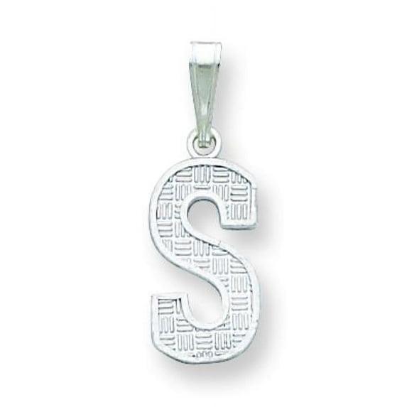 Sterling Silver Initial Letter S Charm Pendant Jewelry