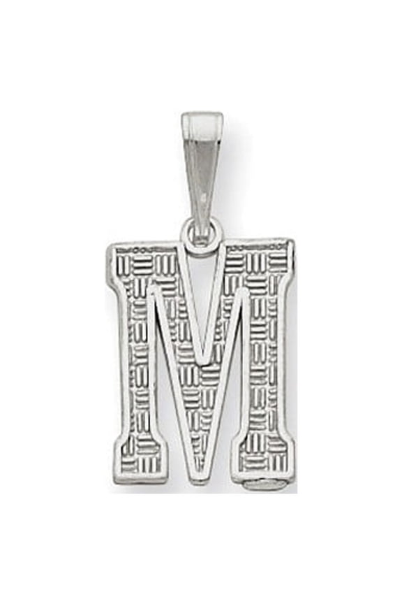 Sterling Silver Initial M Charm - 1.1 Grams - Measures 25x9mm Wide