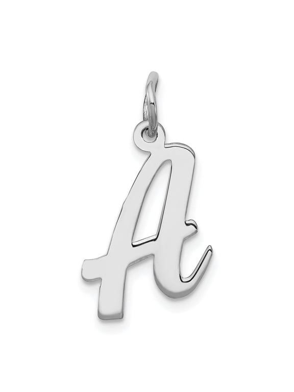Sterling Silver Initial A Pendant Necklace for Women or Unisex, Polished Cursive Monogram Charm, Elegant Alphabet Jewelry, Personalized Name Letter Piece