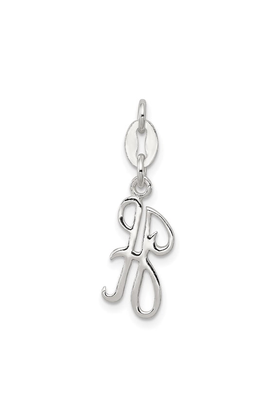 Sterling Silver Initial R Pendant for Women, Polished Cursive Letter Charm for Necklace or Bracelet, Dainty Monogram Jewelry, Elegant Personalized Accessory for Everyday Wear