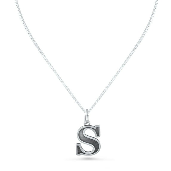SilverCloseOut Sterling Silver Womens Dainty Initial S Pendant Necklace