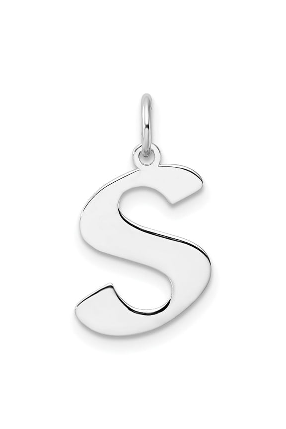 Sterling Silver Initial S Pendant Charm for Women and Unisex, Polished Block Letter Design for Necklaces, Monogram Jewelry, Personalized Name or Identity Symbol Accessory