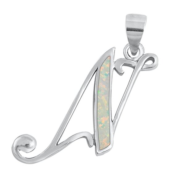 Sterling Silver Initial Script "N" Pendant Cursive Monogram Charm 925 New Jewelry Female Unisex