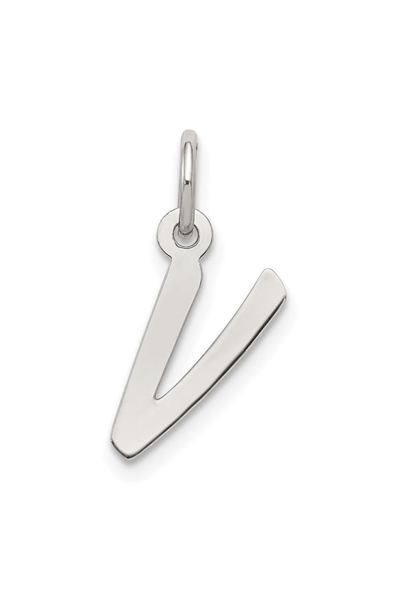 Sterling Silver Initial V Pendant Necklace for Women or Unisex, Polished Minimalist Monogram Charm, Modern Letter Jewelry for Identity and Everyday Wear