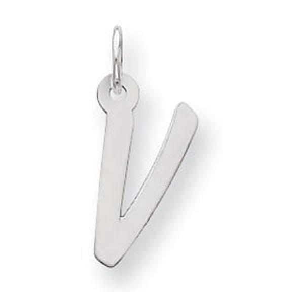 Sterling Silver Initial V Pendant Necklace for Women or Unisex Wear, Modern Alphabet Letter Charm, Minimalist Monogram Jewelry, Personalized Identity Symbol, Everyday Statement Accessory