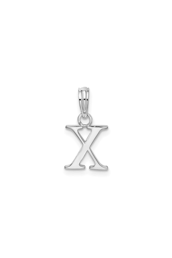 Sterling Silver Initial X Pendant for Women or Unisex Wear, Polished Block Alphabet Letter Charm, Modern Monogram Necklace Jewelry, Custom Identity Keepsake, Real 925 Silver