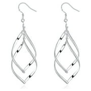 FESHIONN IOBI Sterling Silver Interlocking Diamond Spirals Earrings