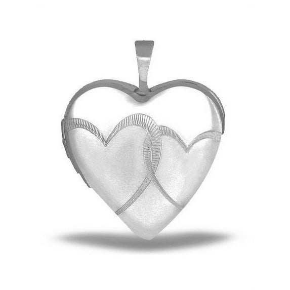 Sterling Silver "Interlocking Hearts" Heart Locket - 3/4 Inch X 3/4 Inch