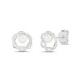 thumbnail image 1 of Sterling Silver Interlocking Open Flower Pearl Earrings, 1 of 1