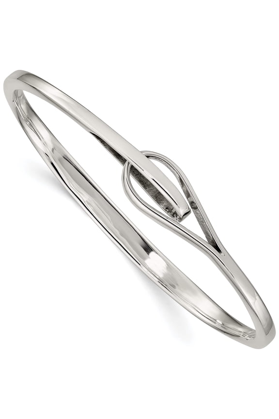 Sterling Silver Interlocking Slip-on Bangle