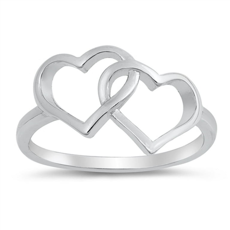 Intertwined cheap heart ring