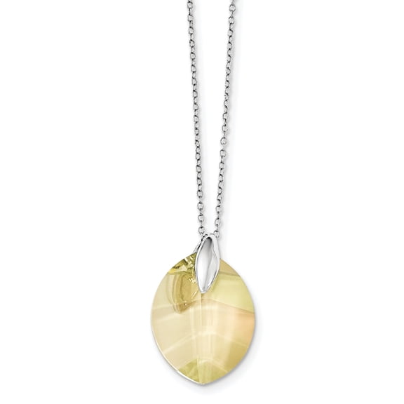 Sterling Silver Iridescent Crystal Fancy-cut Marquise Necklace