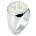 thumbnail image 1 of Sterling Silver Irish Heart Love Knot Engraved Round Flat Top Polished Ring, 1 of 1