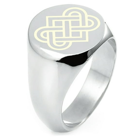 Sterling Silver Irish Heart Love Knot Engraved Round Flat Top Polished Ring