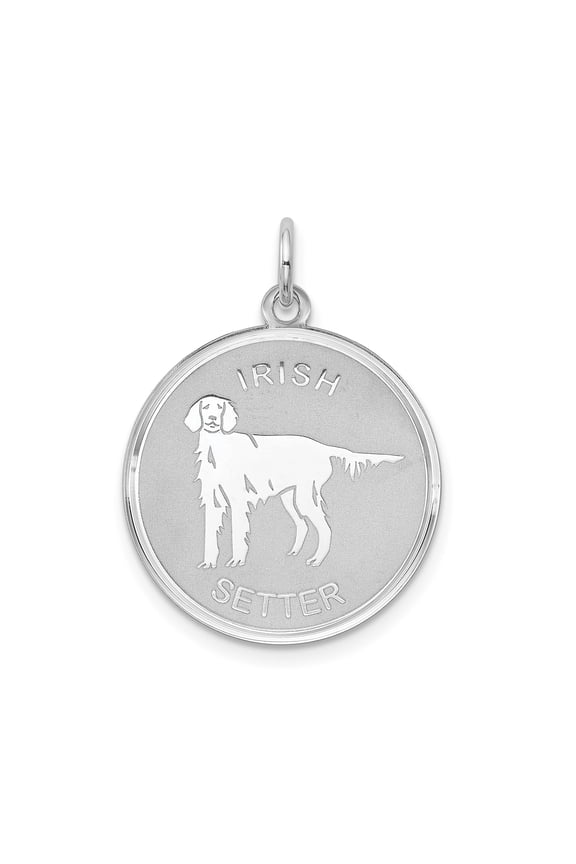 Sterling Silver Irish Setter Pendant Necklace for Women and Men, Unisex Dog Breed Jewelry with Silhouette, Loyal Companion Symbol, Pet Lover Animal Charm