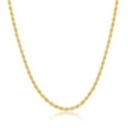 thumbnail image 1 of Sterling Silver Italian 18k Yellow Gold Plated 1.5mm/2.3mm Solid Diamond-Cut 18" Rope Chain, 1 of 7