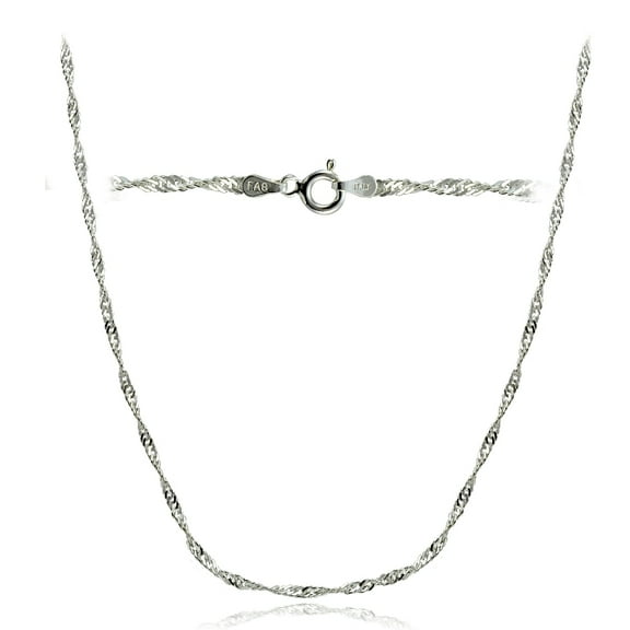 Sterling Silver Italian 2.5mm Diamond-Cut Twist Chain Necklace 30-Inches