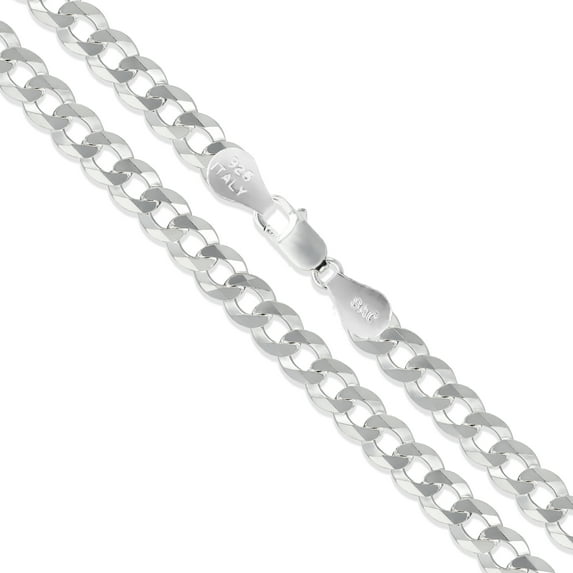Sterling Silver Italian Curb Chain 3.3mm Solid 925 Italy Miami Link Bracelet 8" Jewelry Female