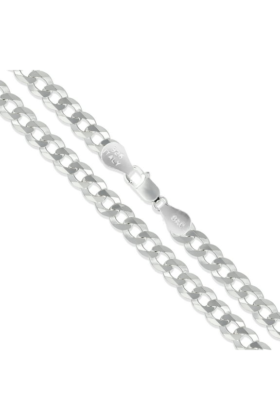Sterling Silver Italian Curb Chain 3.3mm Solid 925 Italy Miami Link Necklace 24" Jewelry Female