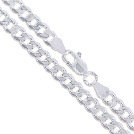 Sterling Silver Italian Curb Chain 4.4mm Solid 925 Italy 6 Sided Necklace 30" Jewelry Female Unisex