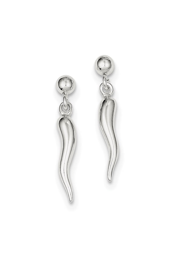 Sterling Silver Italian Horn Earrings