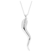 EVE'S ADDICTION Sterling Silver Italian Horn Pendant Necklace (16", 18", 20")