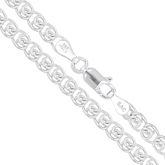 Sterling Silver Italian Love Heart Chain 4.8mm Solid 925 Italy Infinity Promise Necklace 20" Jewelry Female