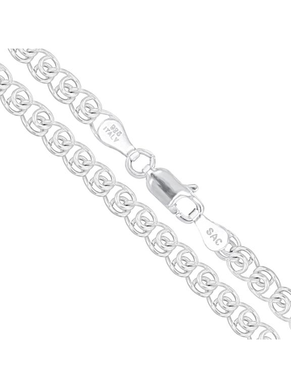 Sterling Silver Italian Love Heart Chain 4.8mm Solid 925 Italy Infinity Promise Necklace 30" Jewelry Female