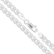 Sterling Silver Italian Love Heart Chain 4mm Solid 925 Italy Infinity Promise Necklace 18" Jewelry Female