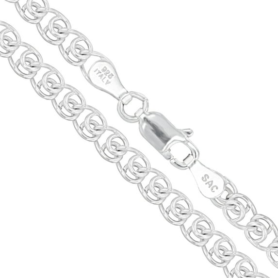 Sterling Silver Italian Love Heart Chain 5.5mm Solid 925 Italy Infinity Promise Necklace 14" Jewelry Female