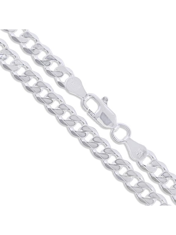 Sterling Silver Italian Men's Curb Chain 5.4mm Solid 925 Italy Bracelet 8" inch Jewelry Female