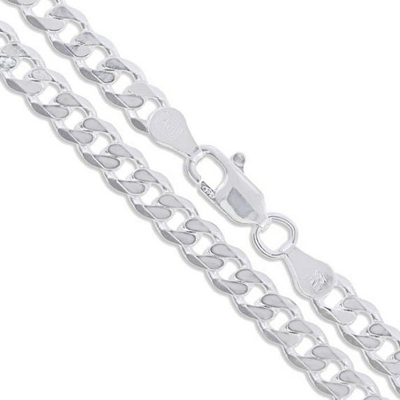 Sterling Silver Italian Men's Curb Chain 5.4mm Solid 925 Italy Bracelet 9" inch Jewelry Female