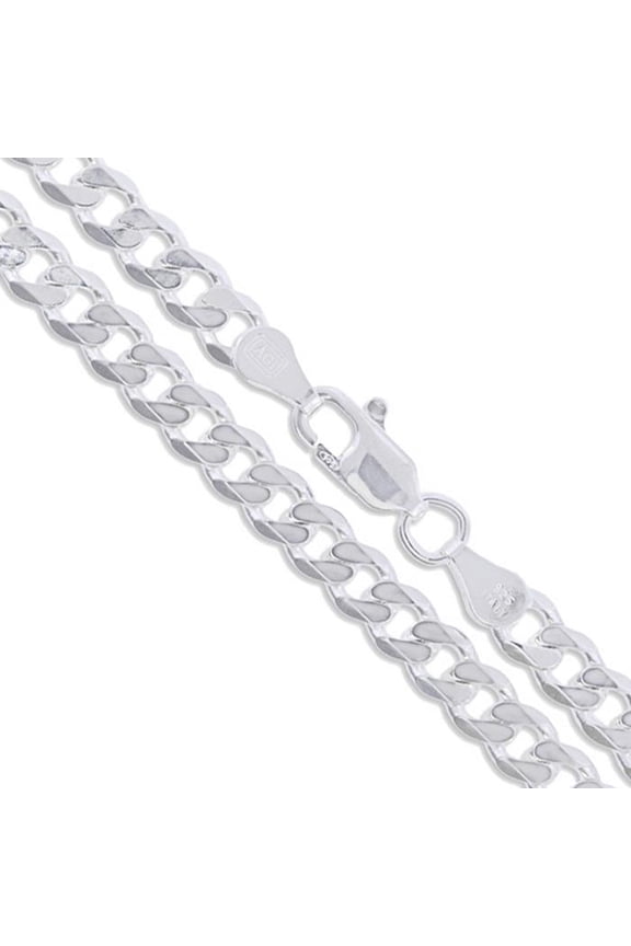 Sterling Silver Italian Men's Curb Chain 5.4mm Solid 925 Italy Necklace 24" Jewelry Female Unisex