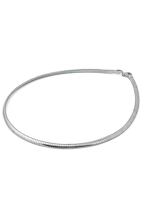 Sterling Silver Italian Omega Necklace 4mm Solid 925 Italy Cubetto Chain 20" Jewelry Female Unisex