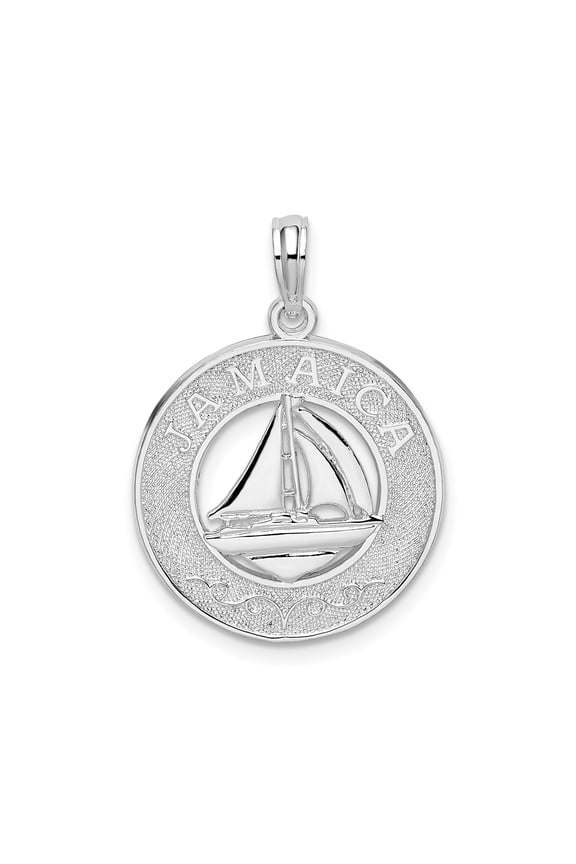 Sterling Silver Jamaica Sailboat Pendant Necklace for Men and Women, Nautical Caribbean Jewelry, Island Keepsake, Ocean Travel Symbol, Unisex Beachwear Accessory