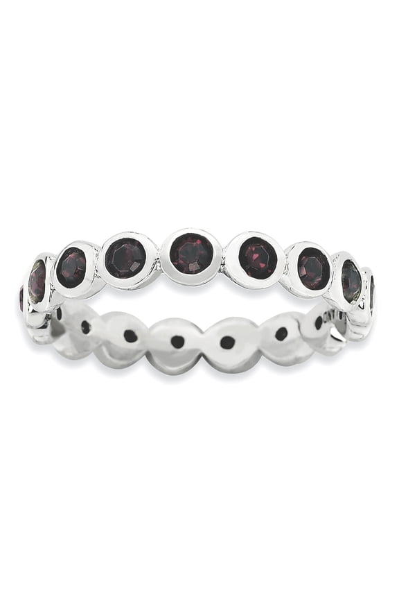 Sterling Silver January Swarovski Ring