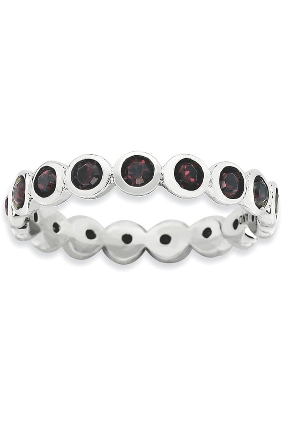 Sterling Silver January Swarovski Ring