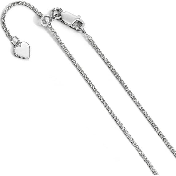 Sterling Silver Jbsp's Adjustable 1.3mm Spiga Chain (30 X 1.3) Made In Italy fc15-30