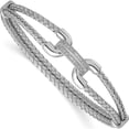thumbnail image 1 of Sterling Silver Jbsp's Rhod-Plat Polished Cz Woven Flexible Cuff Made In Italy, 1 of 5