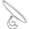 thumbnail image 1 of Sterling Silver Jbsp's Rhodium-Plated Polished Heart Bolo Bracelet Made In Italy qlf1251, 1 of 5