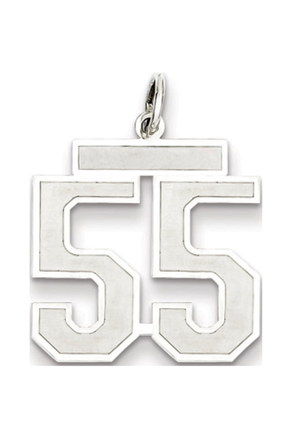 Sterling Silver, Jersey Collection, Medium Number 55 Pendant