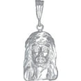 thumbnail image 1 of Sterling Silver Jesus Pendant Necklace Diamond Cut Finish with 24 Inch Chain, 1 of 2