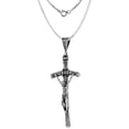 thumbnail image 1 of Sterling Silver Jesus of Nazareth King of The Jews Crucifix Necklace  24 inch 1.8mm Chain, 1 of 4