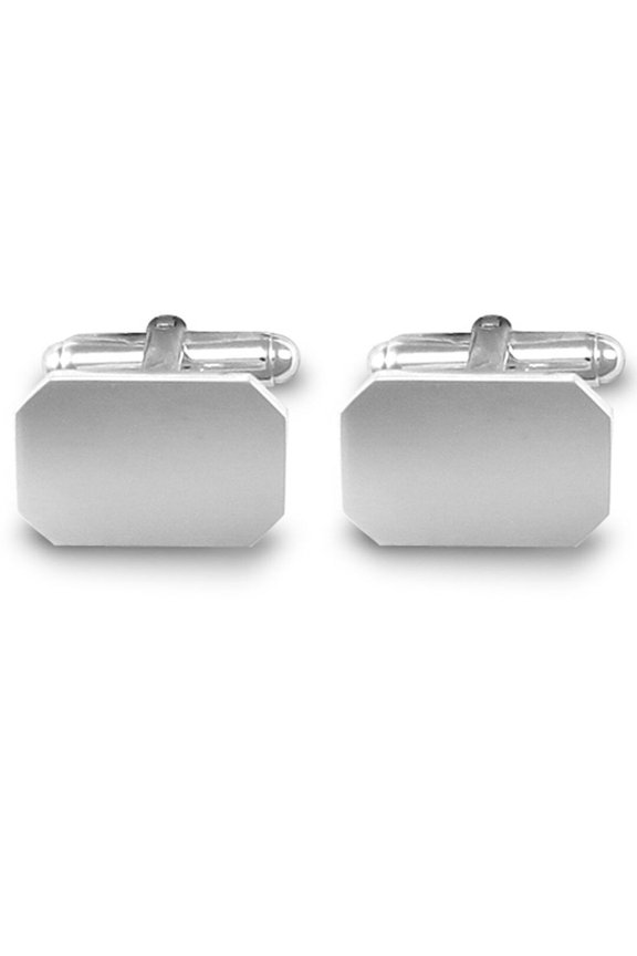 Sterling Silver Jewelco London Rectangular Octagonal T-shape Cufflinks 19mm