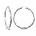thumbnail image 1 of Sterling Silver Jewelco London Twist Hoop Earrings - 4mm - 4.6cm, 1 of 3