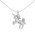 thumbnail image 1 of Sterling Silver Jewelco London Unicorn Charm Necklace 18 inch (22mm x 27mm), 1 of 4